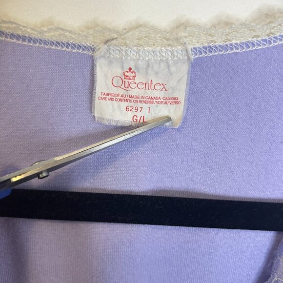 Queentex Vintage Purple Satin Lace Robe Women’s L Long Sleeve Bridal Housecoat - Picture 6 of 6